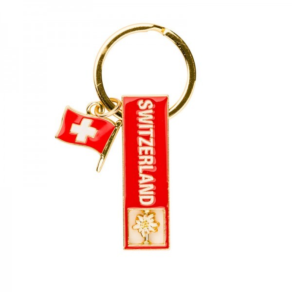 Edelweiss - 'Switzerland' Keychain Two Pendants