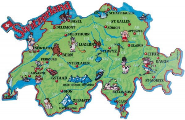 Edelweiss - 'Swiss Map' Magnet