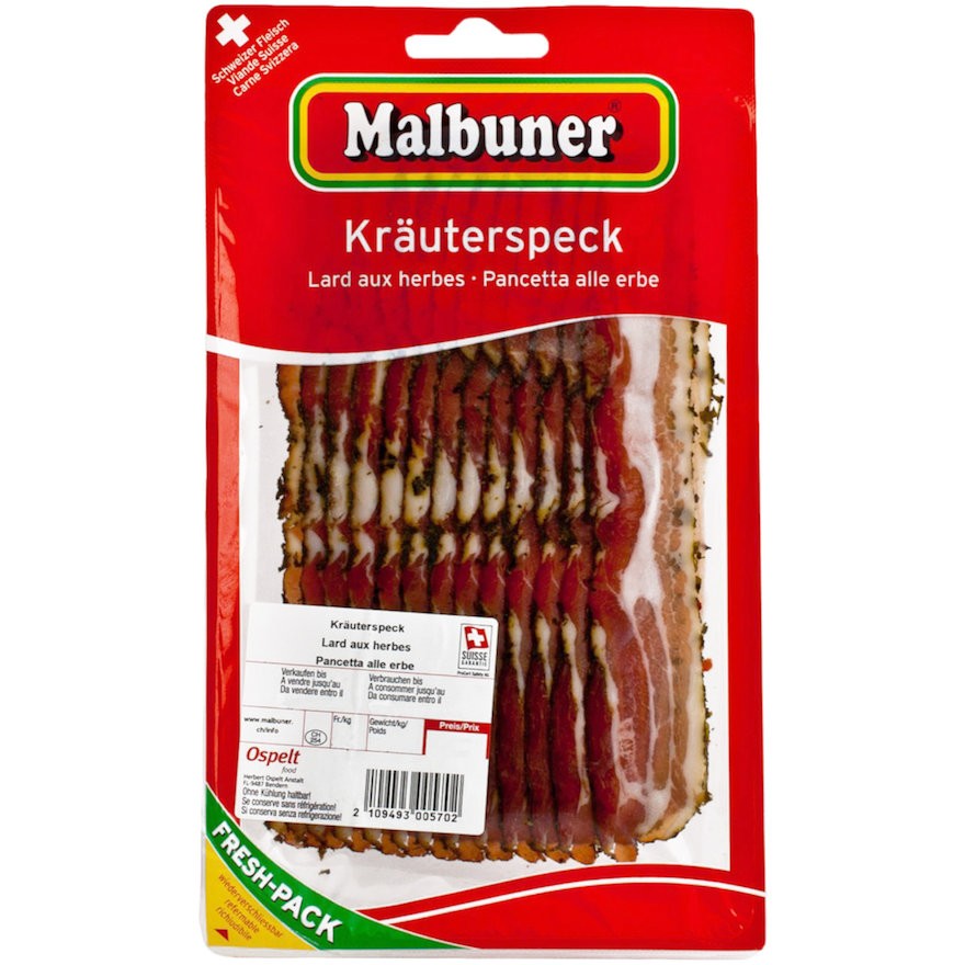Malbuner - 'Kräuterspeck' Herb Bacon (ca. 120 G) ***On Stock Item***