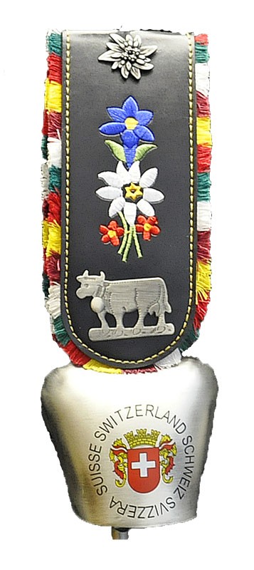 Swiss Cow Bell 'Switzerland Emblem' Silver