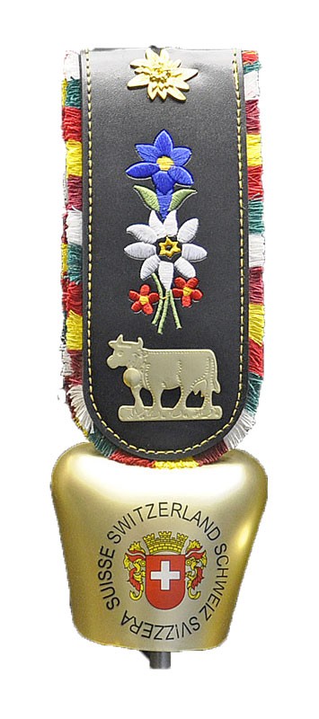 Swiss Cow Bell 'Switzerland Emblem' Gold
