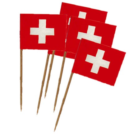 Edelweiss - Toothpick 'Swiss Flag' (10 PCS)