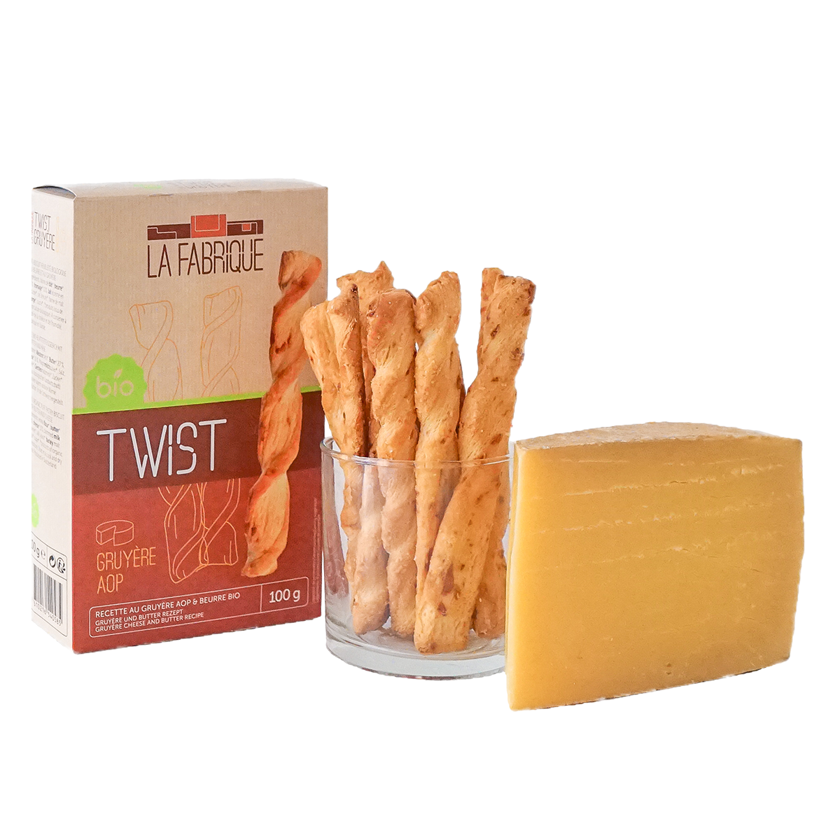 La Fabrique - Organic Butter and Gruyère Twists (100 G)