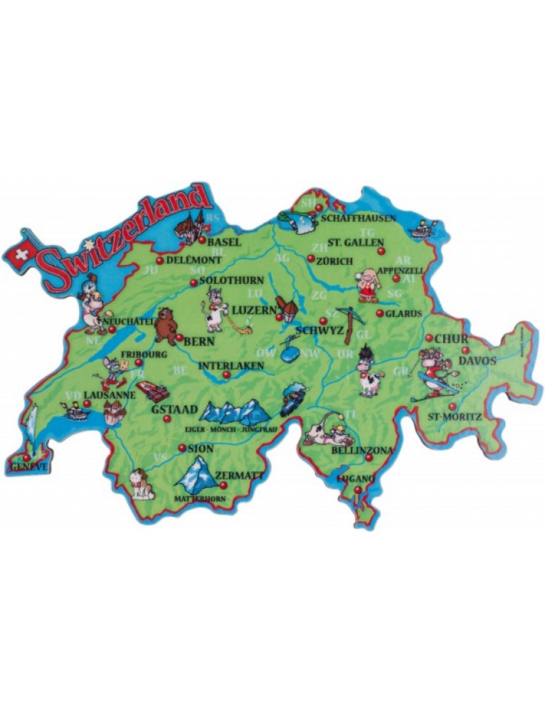 Edelweiss - 'Swiss Map' Magnet