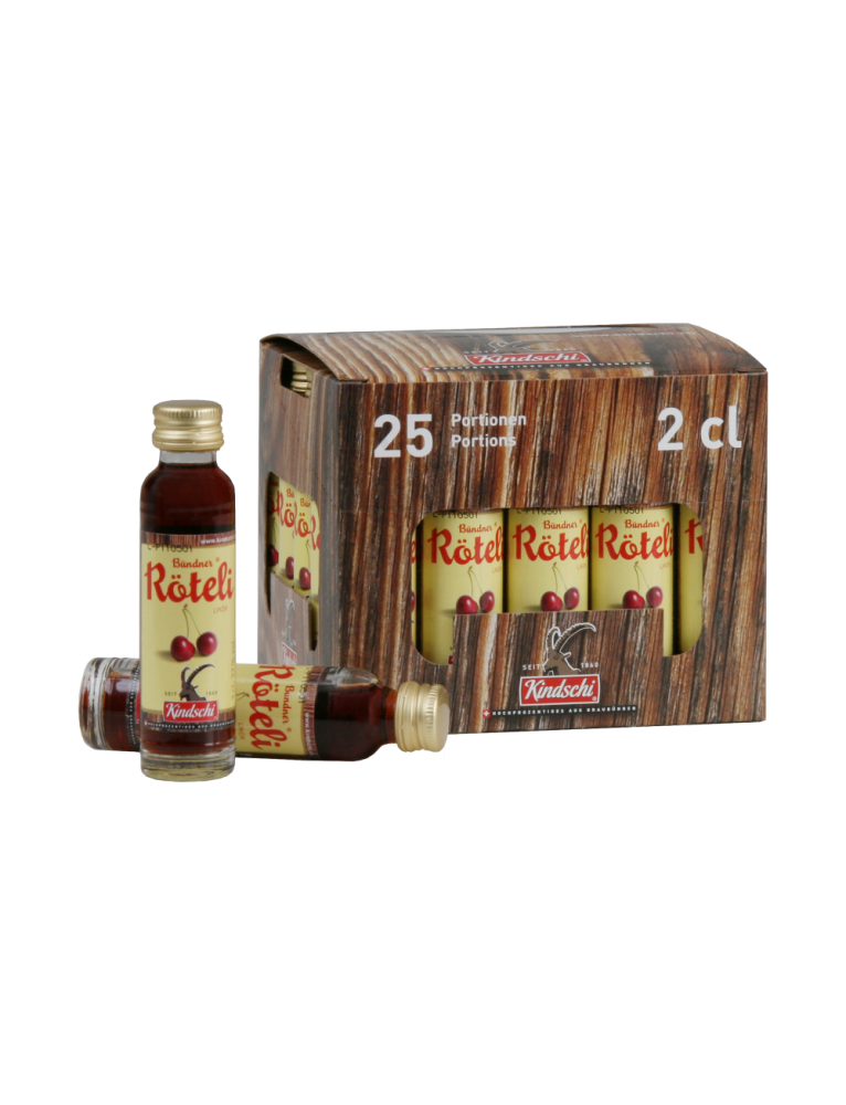 Kindschi - 'Röteli' Liqueur Minis (25 x 2 CL)
