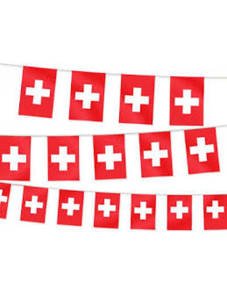 Edelweiss - 'Swiss Flag' String (4 M, 12 Flags)
