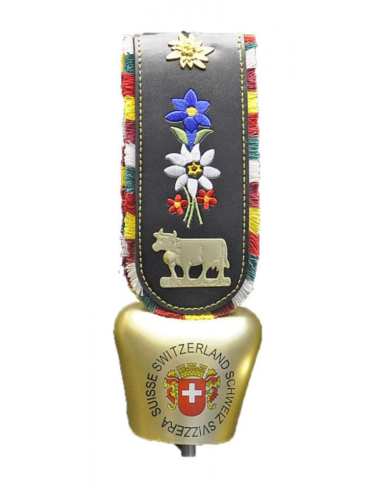 Swiss Cow Bell 'Switzerland Emblem' Gold