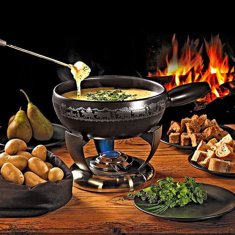 Fondue plates top