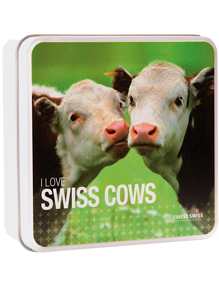 Trauffer Swiss Holstein Cow In Metal Case