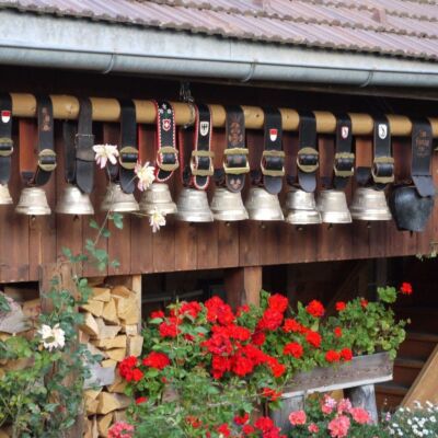Swiss Cow Bell 'Switzerland Emblem' Silver (21 CM)