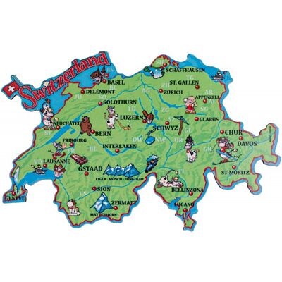 Edelweiss - 'Swiss Map' Magnet