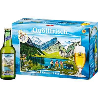 Appenzeller Bier - 'Quöllfrisch Hell' Premium Lager Beer (10 x 33 CL)