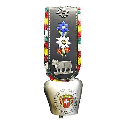 Swiss Cow Bell 'Switzerland Emblem' Silver